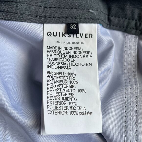 NWT Grey Quicksilver Everyday Board Shorts Size 32 - 21" length - Picture 9 of 11